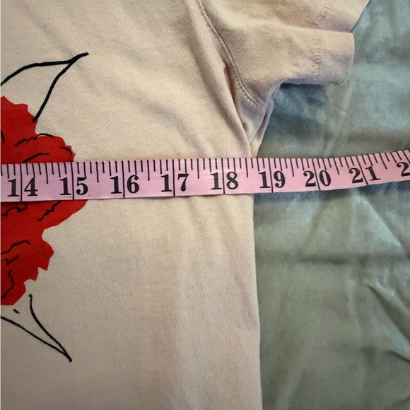 J. Crew Red Floral Graphic Tee - Pink sz med euc - Picture 4 of 7